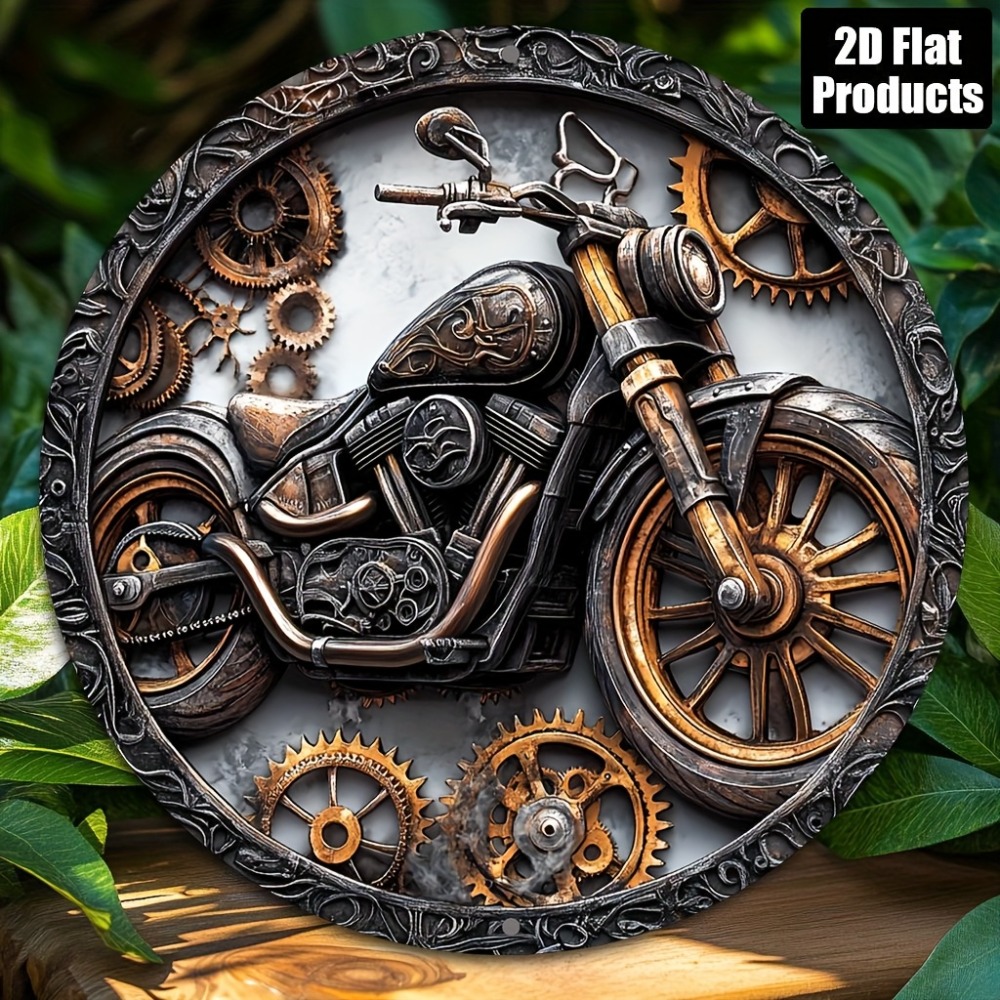 Cycling Gear Gifts - Motorrad-Vintage-Metallschild – 20,3 x 20,3 cm,