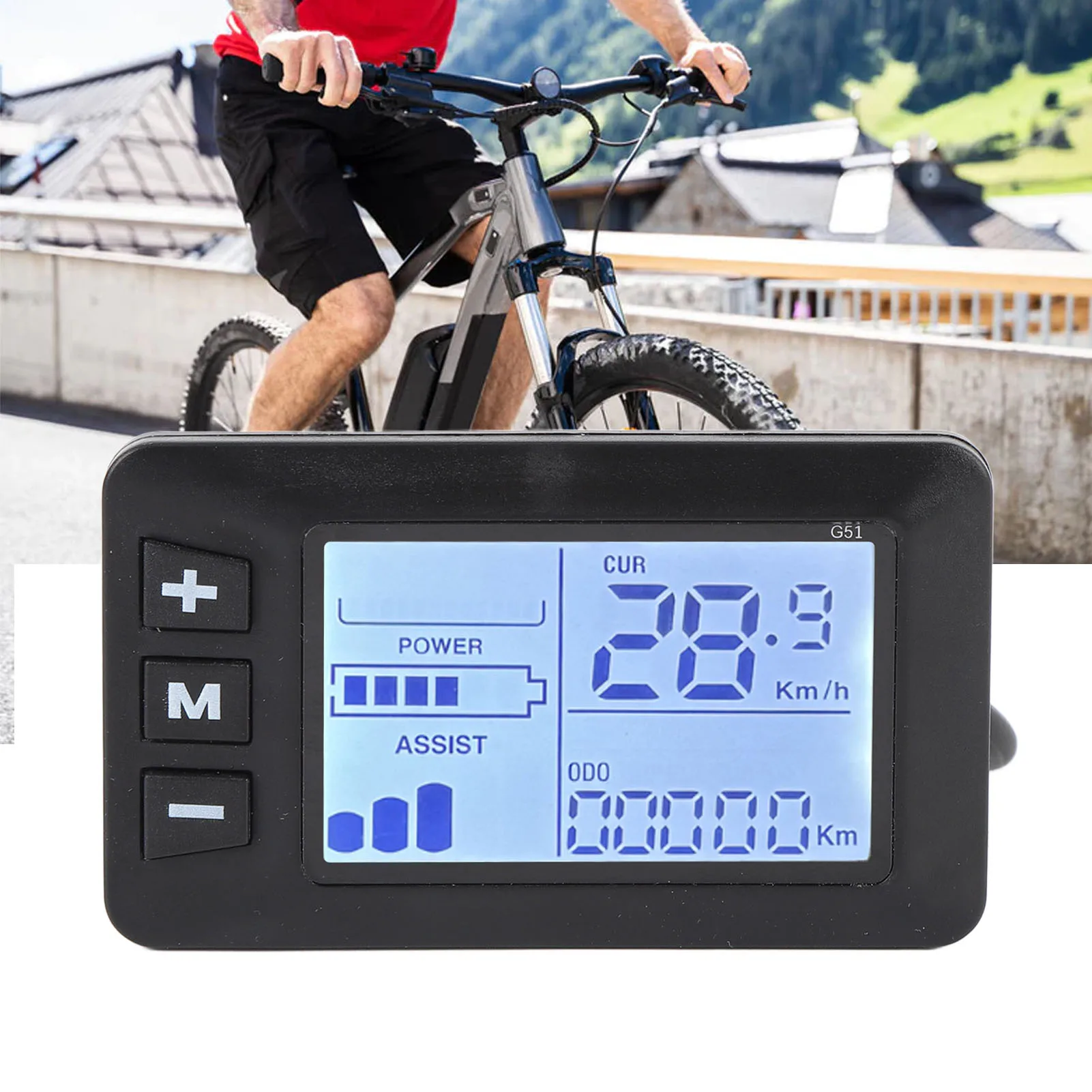 Bike Speedometer - Elektrofahrrad-Modifikations-Bedienfeld 5-Pin-Anschluss LCD-Display Fahrrad-Tachometer Elektroroller LCD-Panel-Controller