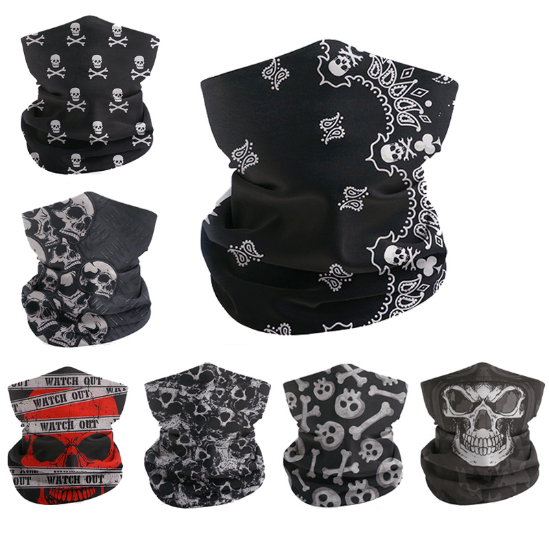 Cycling Gear Gifts - Totenkopf-Muster, Sonnenschutzrohr, Fahrrad-Abdeckung, Outdoor-Bandana, Sturmhaube für