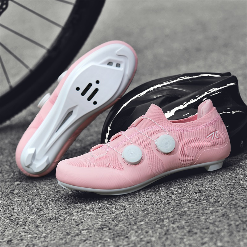 Road Bike Cleats - Rennradschuhe Herren Damen Rosa Atmungsaktive selbstsichernde