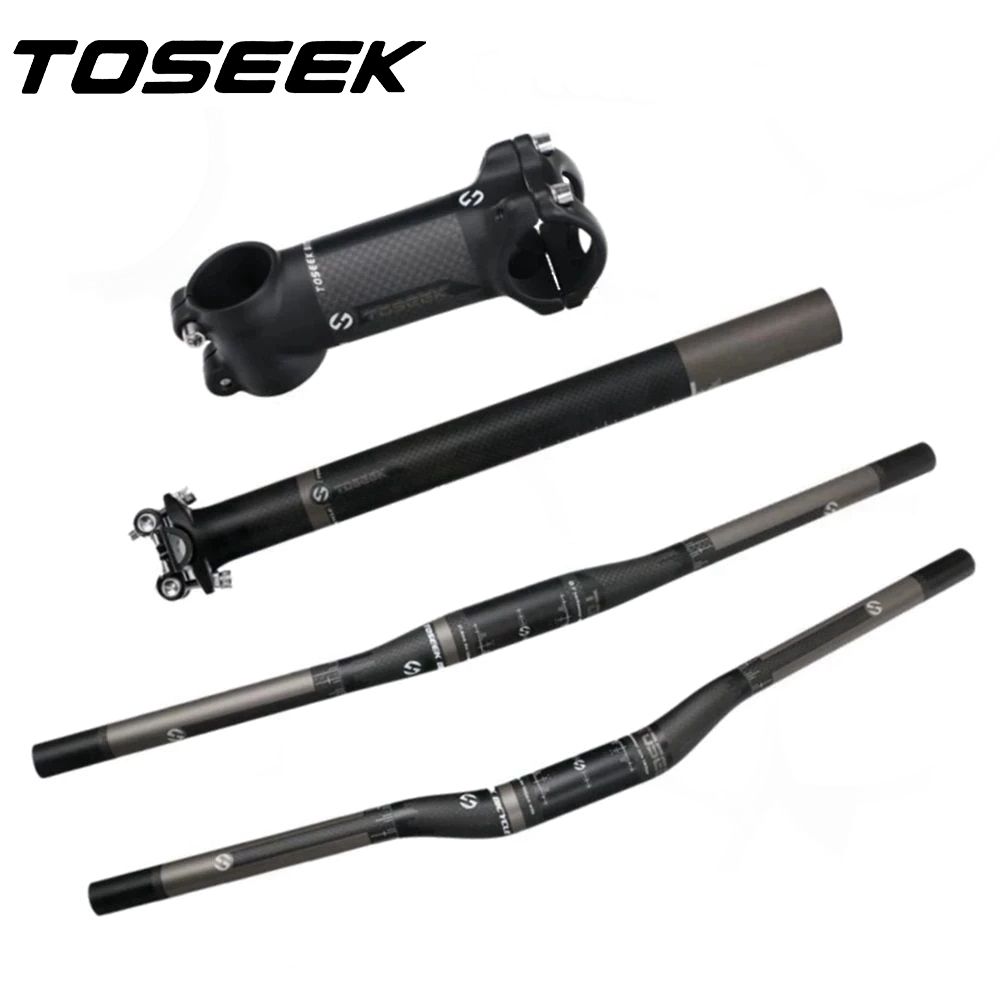 Carbon Fiber Saddle - TOSEEK Matte 3K Carbonfaser-Lenker-Sets für Mountainbikes: