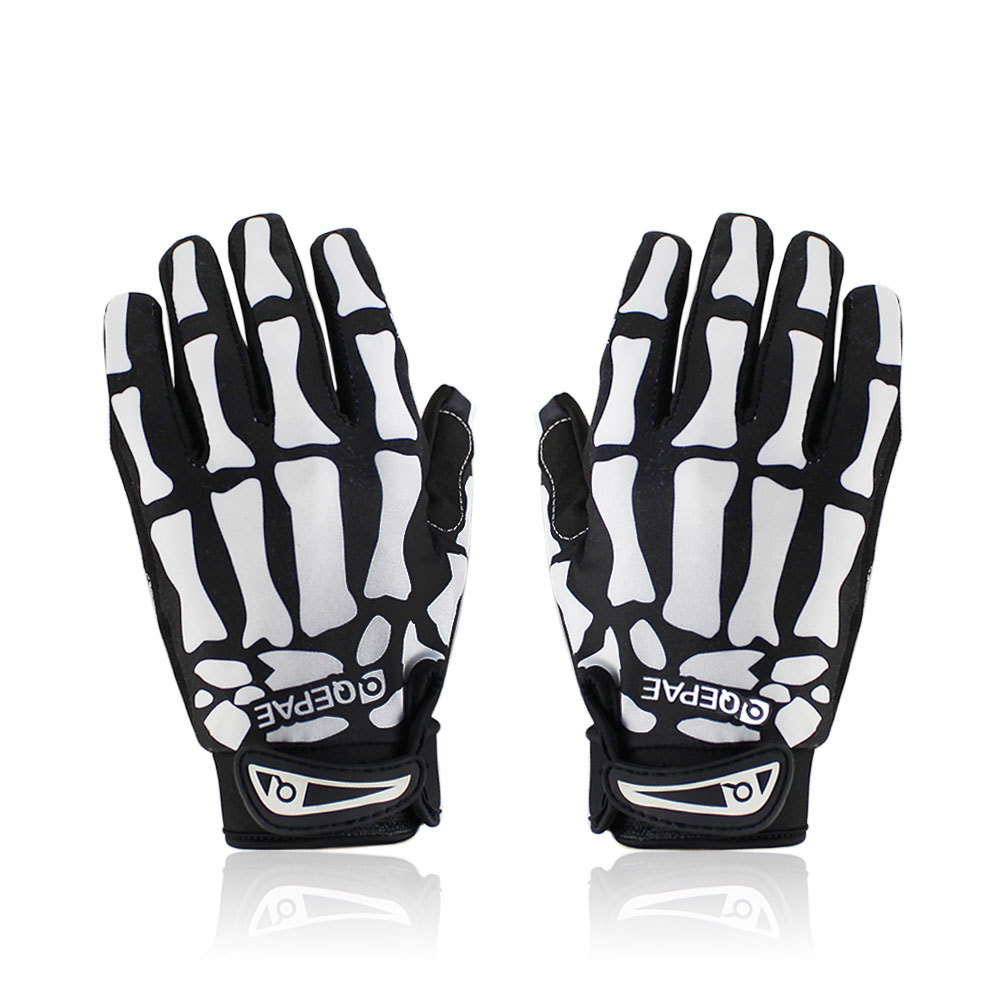 Cycling Gear Gifts - 1 Paar Skelett-Fahrradhandschuhe, Vollfinger-Fahrradhandschuhe für Herren,