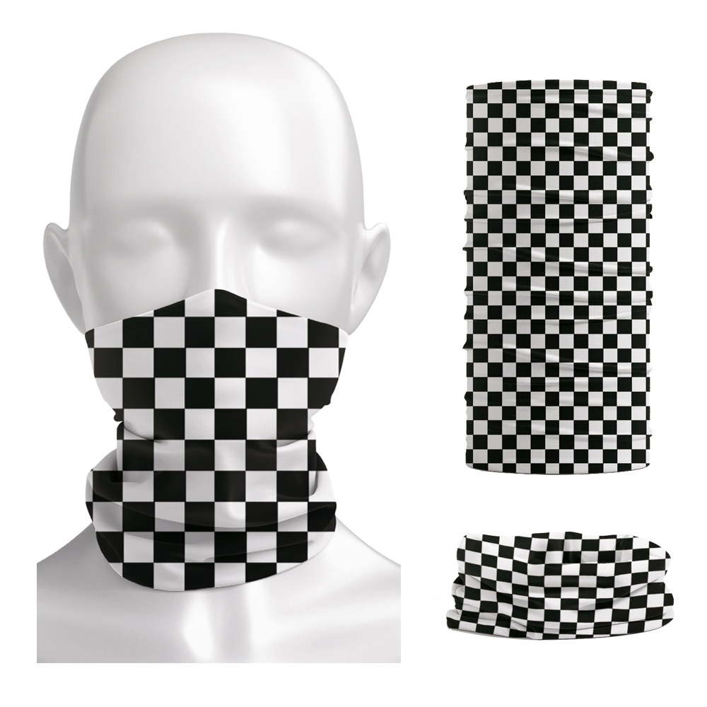 Cycling Gears - Kariertes Ska-bedrucktes Stirnband, Halswärmer, Gamasche, Unisex,